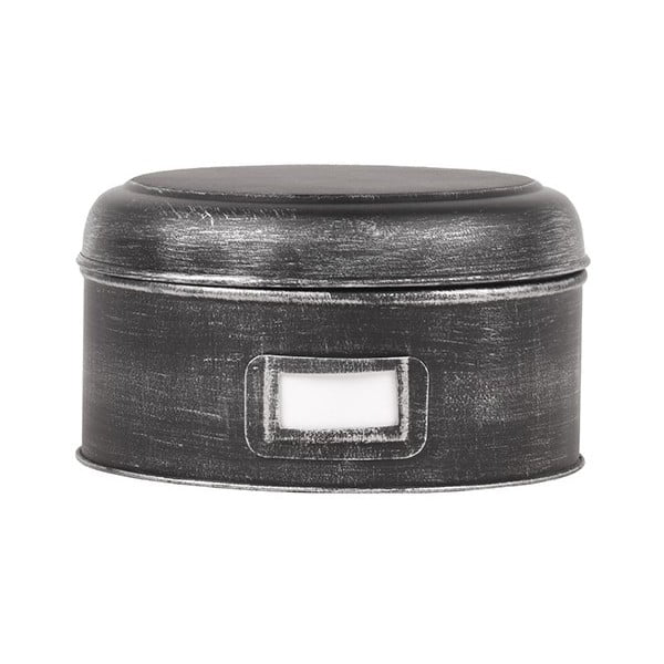 Черна метална кутия Antigue, ⌀ 21,5 cm - LABEL51