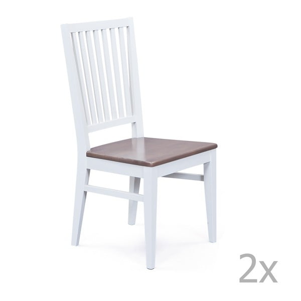 Комплект от 2 бели трапезни стола от масивна букова дървесина Cassala Duro - Interlink