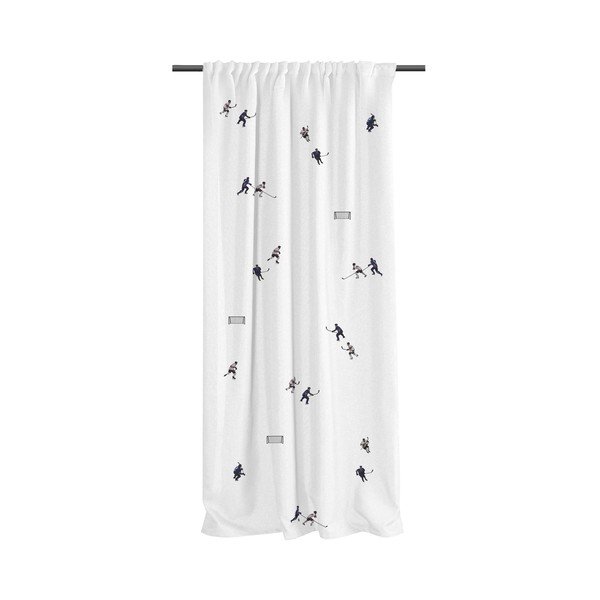 Бяла детска завеса от памучен сатен 110x250 cm Ice Hockey – Butter Kings