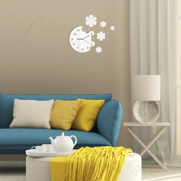 Hodiny z plexiskla Flowers Brown-image-1