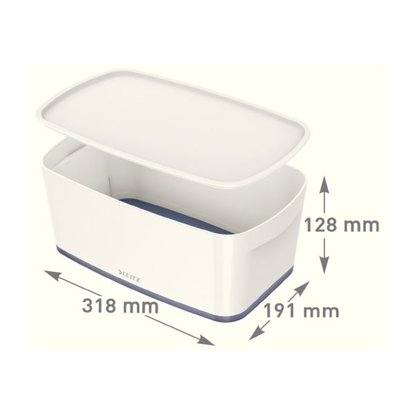 Кутия за съхранение в бяло и тюркоазено с капак Office, обем 5 л MyBox - Leitz-image-4