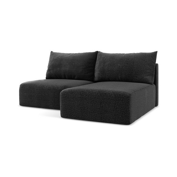 Черен разтегателен ъглов диван с място за съхранение (десен ъгъл) Kalena – Makamii-image-1