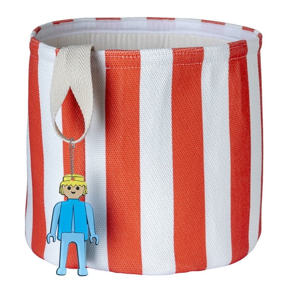 Червена текстилна детска кошница за играчки ø 30x28 cm Stripes – Playmobil