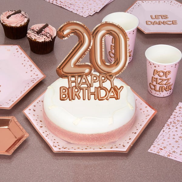 Декорация на торта от хартия с номер 20 Glitz & Glamour - Neviti