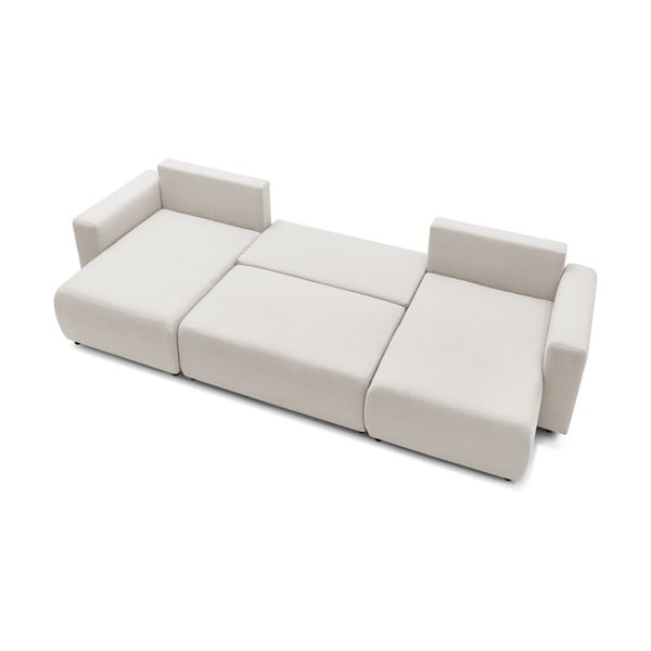 Светлобежов U-образен разтегателен диван Envy - Bobochic Paris-image-4