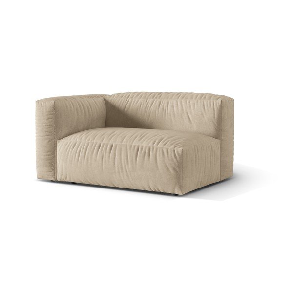 Бежов кадифен модул за диван (ляв ъгъл) Martina – Micadoni -image-1