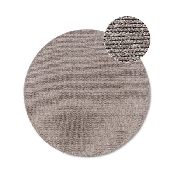 Светлокафяв ръчно изработен вълнен кръгъл килим ø 160 cm Francois – Villeroy&Boch