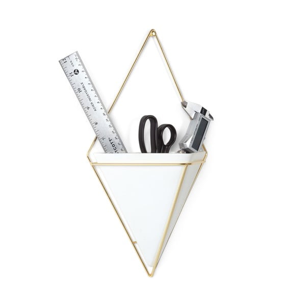 Бяла керамична висяща саксия със златен дизайн Trigg - Umbra-image-4