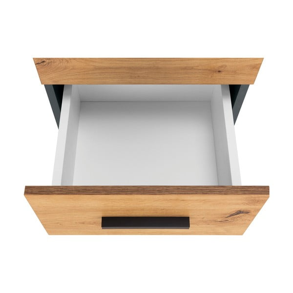 Висок/тесен шкаф за баня от декор от дъб  в естествен цвят 130x35 cm Malika – Støraa-image-3