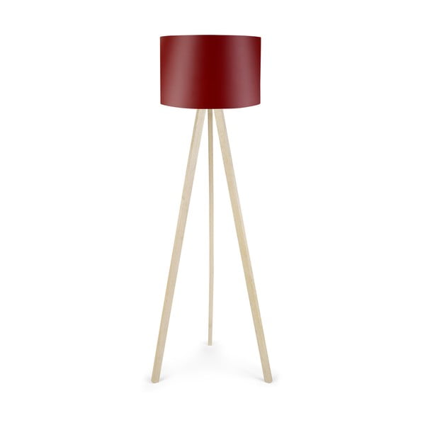 Свободностояща лампа с бордо червен абажур Polly - Insignio