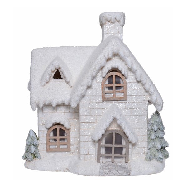 Бяла керамична декорация във формата на къща Enchanted House, височина 37 см - Ewax