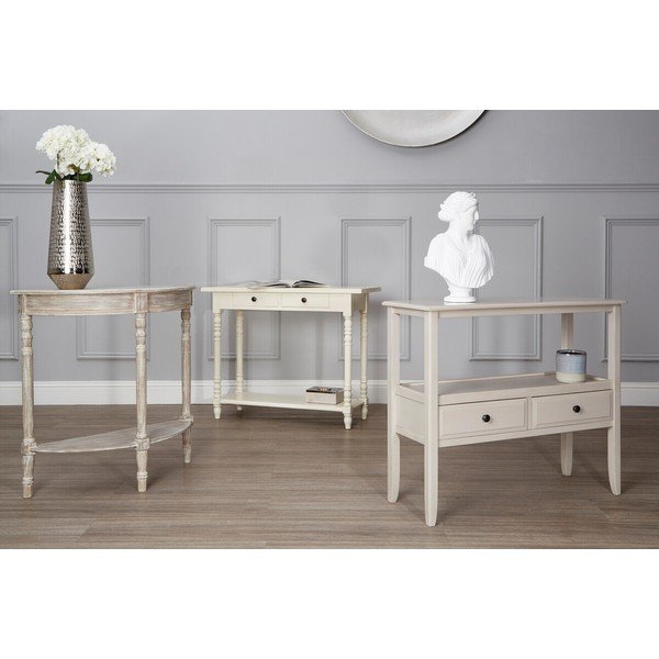 Конзолна маса от масивен бор в цвят слонова кост 35x96 cm Heritage – Premier Housewares-image-3