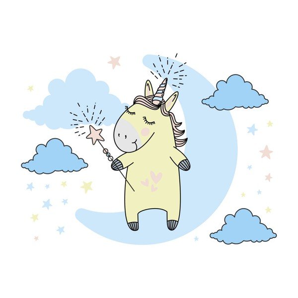 Комплект стикери за стена Unicorn in The Sky - Ambiance-image-2