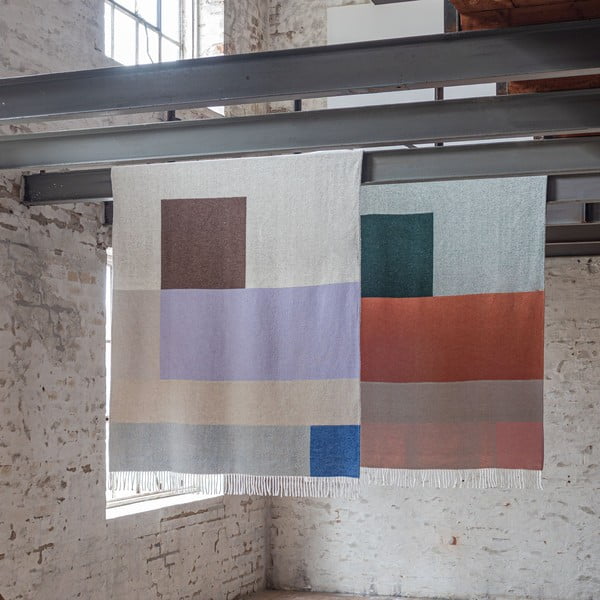 Одеяло в лавандулов и бежов цвят 125x190 cm Brick – Mette Ditmer Denmark-image-3
