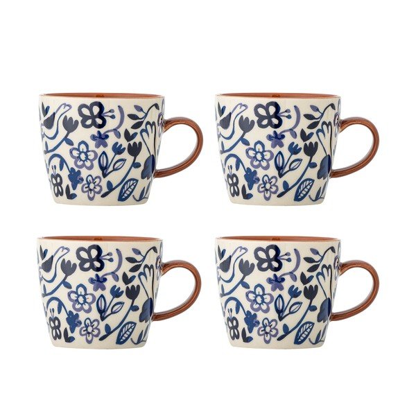 Сини/кремави глинени чаши в комплект 4 бр. 300 ml Figuria – Bloomingville