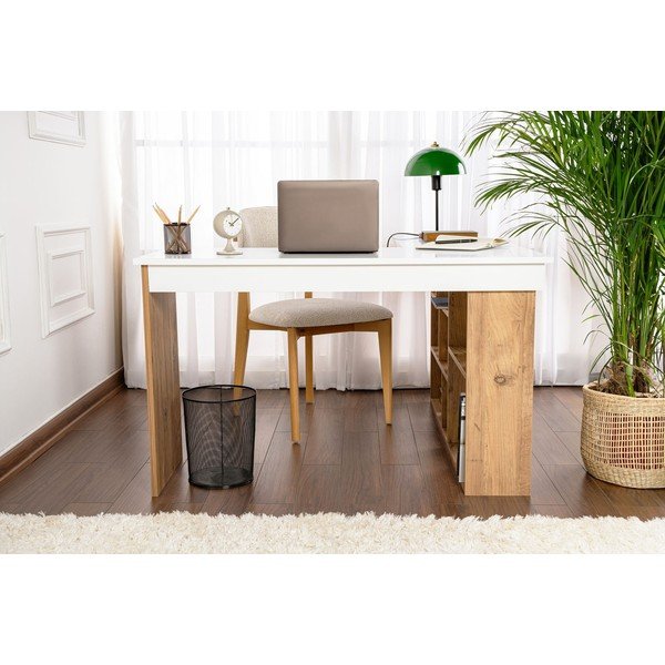 Работна маса с боров декор 120x130 cm Vesper – Kalune Design-image-4