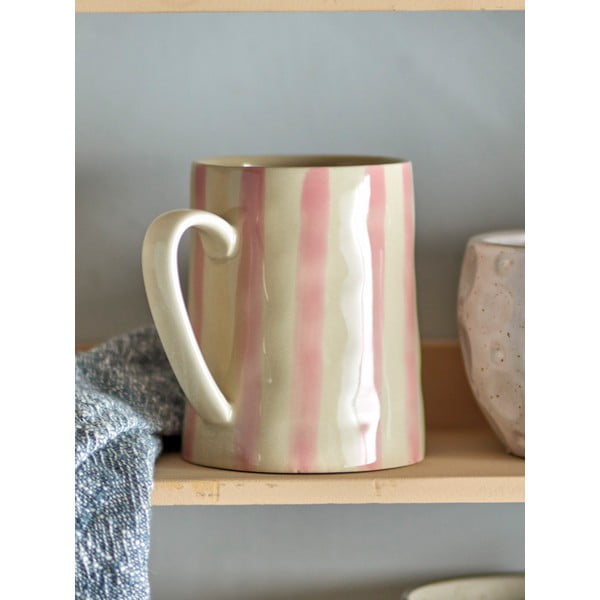 Глинена чаша в бяло и розово 440 ml Begonia – Bloomingville-image-1