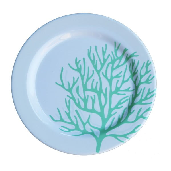 Sada 6 melaminových talířů Sunvibes Corail Bleu, Ø 25 cm