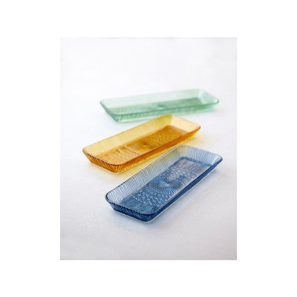 Синя стъклена чиния за сервиране 14x38 cm Kusintha - Bitz-image-3