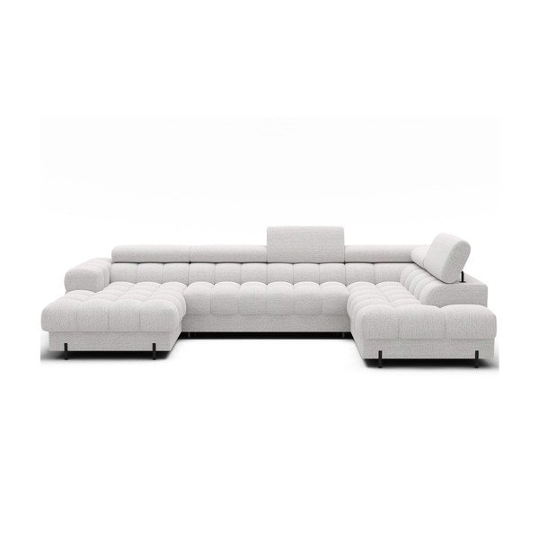 Кремав разтегателен ъглов диван от букле (десен ъгъл U форма) Feraria – ELTAP