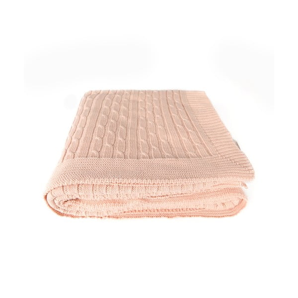 Розово памучно одеяло Colma, 130 x 170 cm - Homemania Decor