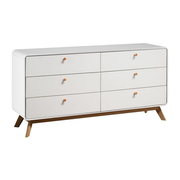 Бял нисък скрин 150x74 cm Caitlin – Støraa-image-4