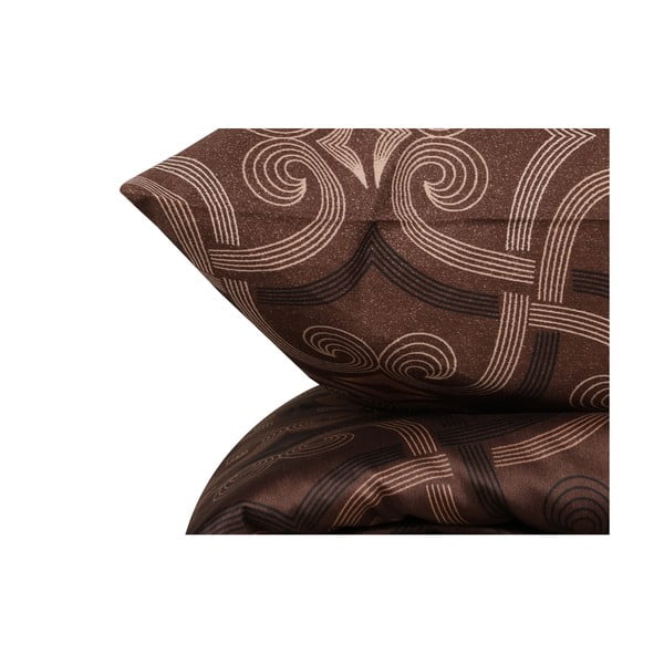 Кафяво памучно спално бельо от сатен за двойно легло 200x200 cm Pandora - Mijolnir-image-4