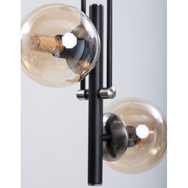 Черно осветително тяло за таван със стъклен абажур ø 15 cm Libra – Squid Lighting-image-3