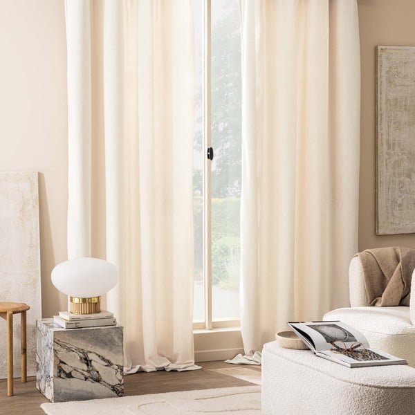 Кремаво перде от букле 140x260 cm Winona – douceur d'intérieur-image-1
