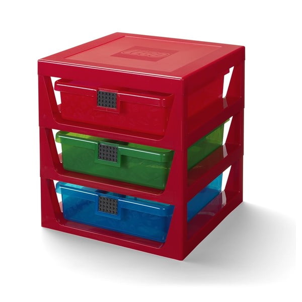 Червен органайзер с 3 чекмеджета - LEGO®