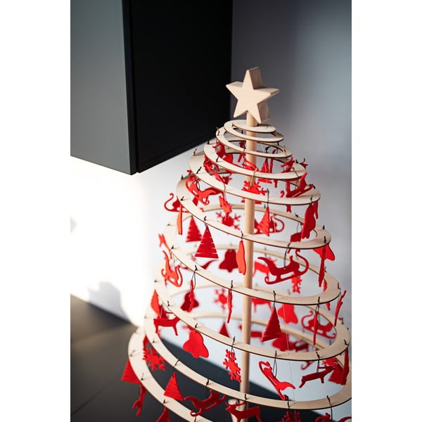 Дървена звезда за декоративна коледна елха Small - Spira-image-1