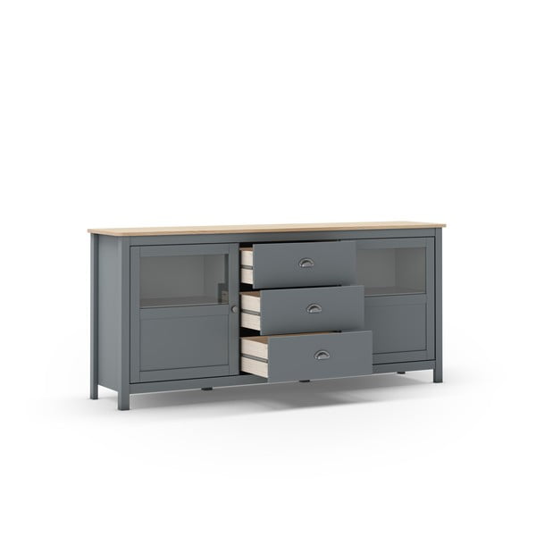 Скрин сиво-зелен от масивен бор 180x80x40 cm Misti – Marckeric-image-2