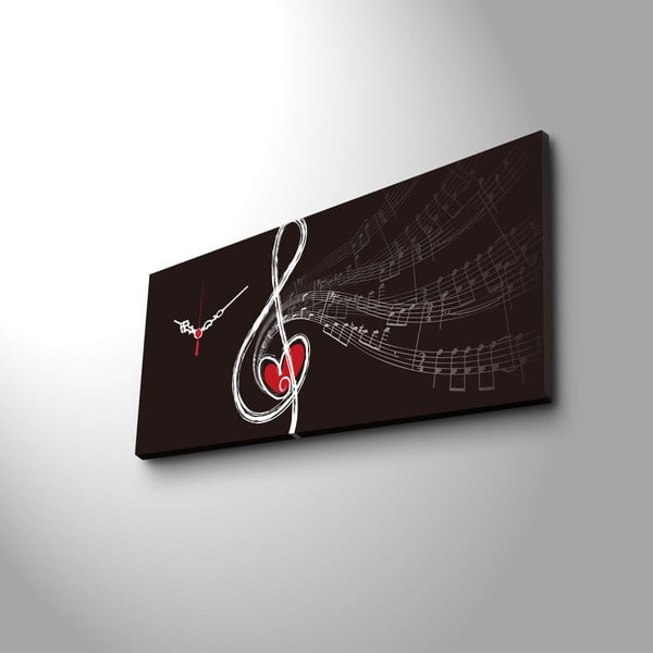 Декоративен часовник за стена Ключ за цигулка, 30 x 70 cm - Wallity-image-2