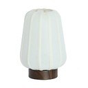 Бяла метална настолна лампа с текстилен абажур (височина 29 cm) Bibia – Light & Living