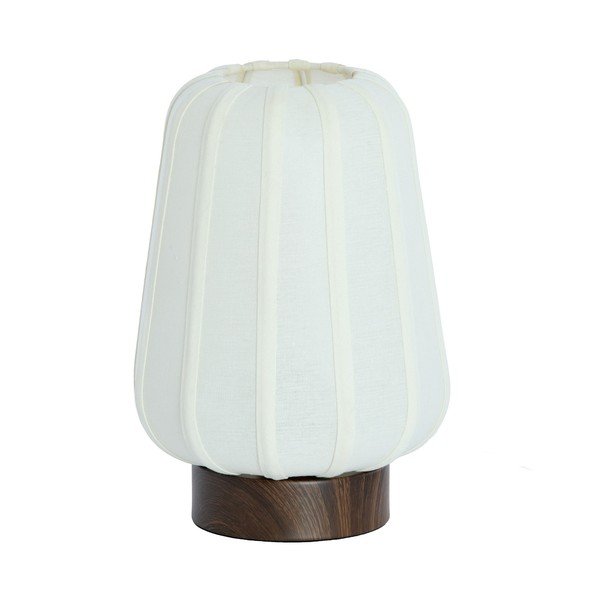 Бяла метална настолна лампа с текстилен абажур (височина 29 cm) Bibia – Light & Living