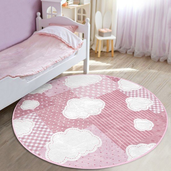 Розов детски килим ø 100 cm Comfort - Mila Home-image-3