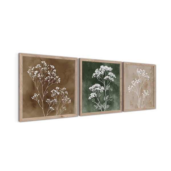 Картини в комплект 3 бр. 30x30 cm Floral Imprint – Styler-image-3