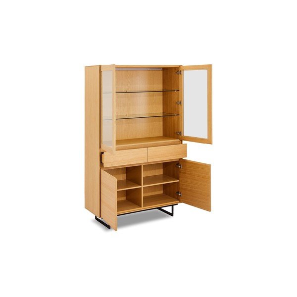 Hnědá vitrína v dekoru dubového dřeva Furnhouse Tokyo-image-3
