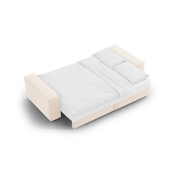 Бежов кадифен разтегателен диван с място за съхранение 247 cm Jodie – Micadoni -image-4