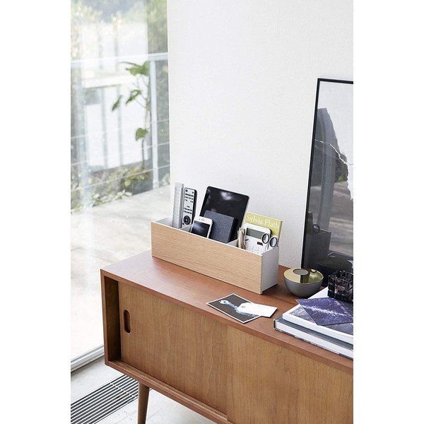 Бял/в естествен цвят метален органайзер за канцеларски материали Rin – YAMAZAKI-image-1