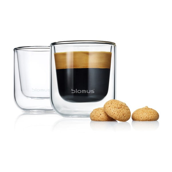 Двустенни стъклени чаши в комплект 2 бр. 80 ml Nero – Blomus-image-2