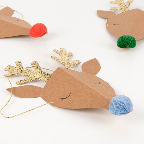 Парти шапки в комплект от 6 броя Reindeer - Meri Meri-image-2