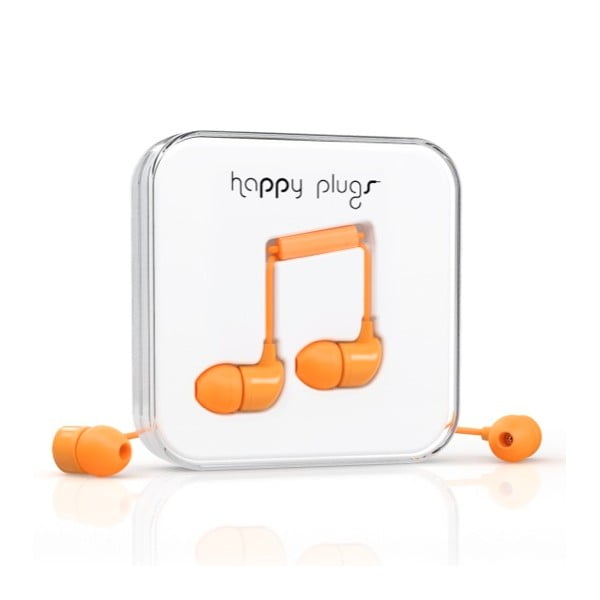 Sluchátka s nástavci Happy Plugs, oranžová
