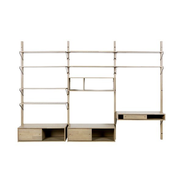 Police z dubového dřeva k nástěnné sestavě WOOOD Gyan-image-2