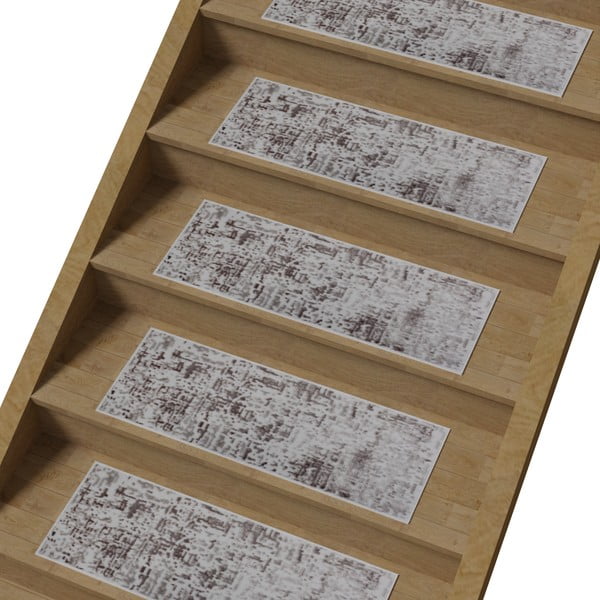 Сиво-светлокафяви памучни килими за стълби в комплект от 16 бр. 25x65 cm Milan Vizon – Vitaus-image-1