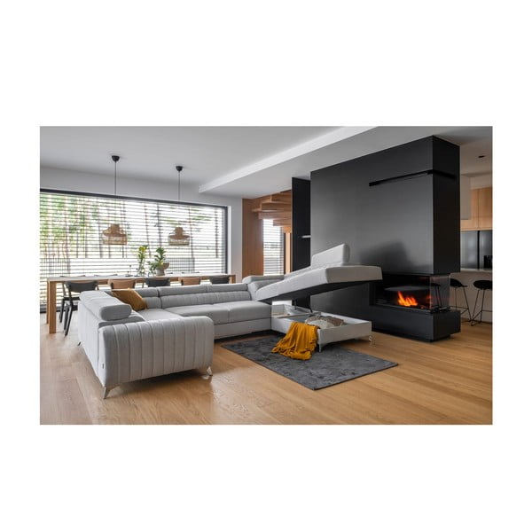 Тъмносив разтегателен ъглов диван с място за съхранение (десен ъгъл U форма) Louis – ELTAP-image-2