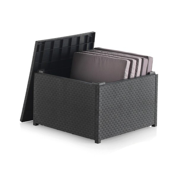 Градинска маса за съхранение от изкуствен ратан 56x56 cm – Juinsa-image-3