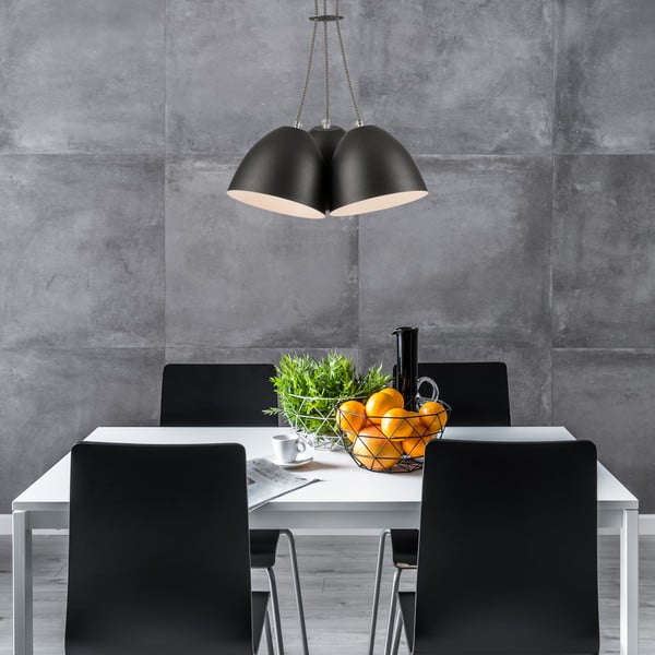 Черна висяща лампа с метален абажур - LAMKUR-image-1
