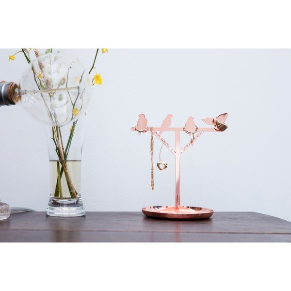 Stojan na šperky v měděné barvě Kikkerland Bird, výška 20 cm-image-1