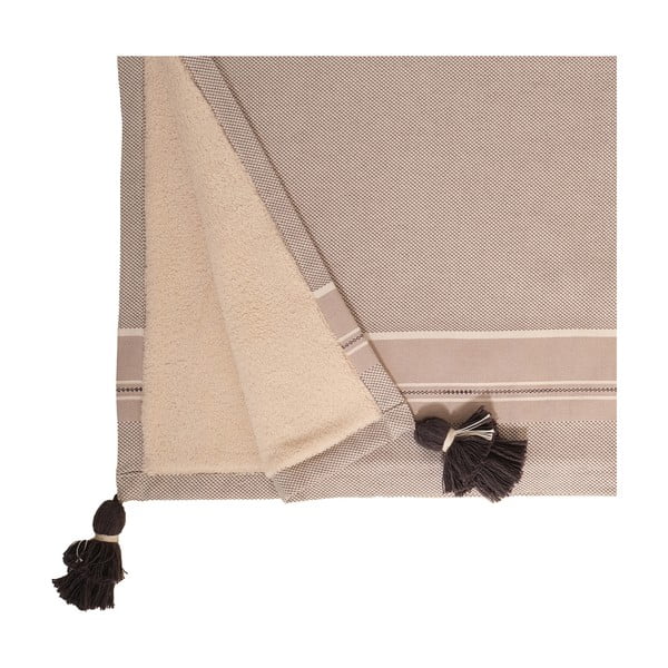 Сива и бежова памучна кърпа за баня , 70 x 130 cm Brunella - Foutastic